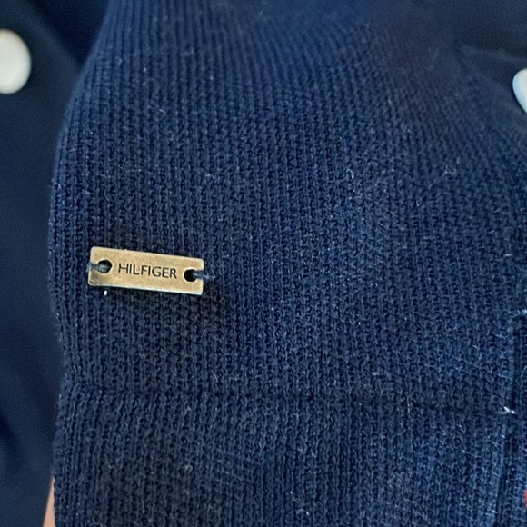 Tommy Hilfiger Ponte Unstructured Navy Blazer with White Piping - Picture 5 of 6